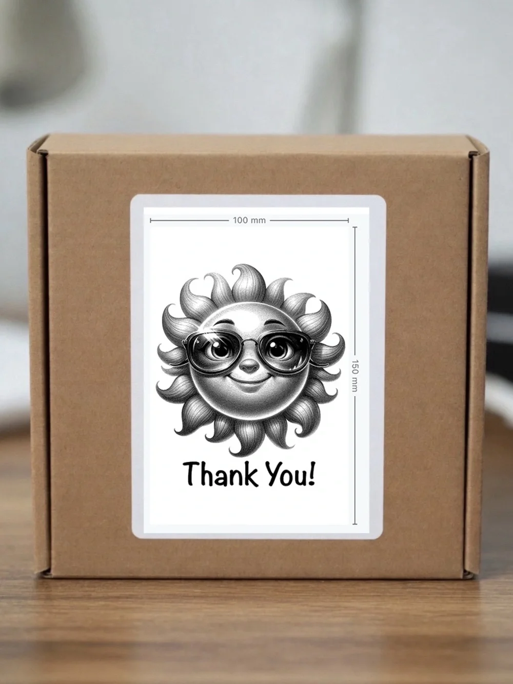 Sunny Sunshine Thank You Stickers 4”x6”-100ct.